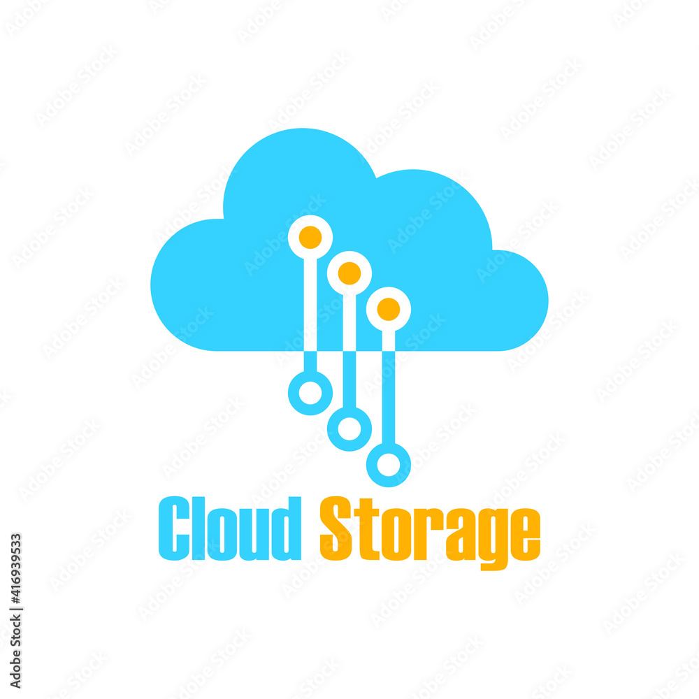 cloud storage service logo isolated on white background. vector illustration cloud storage service logo isolated on white background. vector illustration