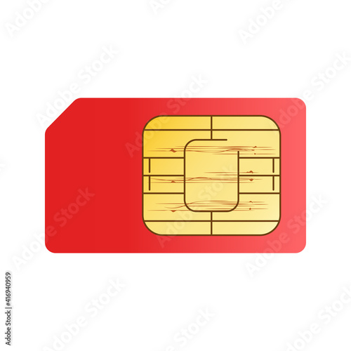 sim card chip card isolated on white background. vector illustration