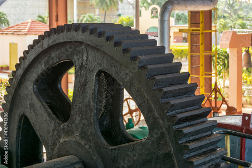 Vintage machinery used in the production of sugar in Cuba photo