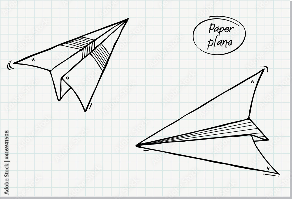 paper plane on paper background,vector illustration