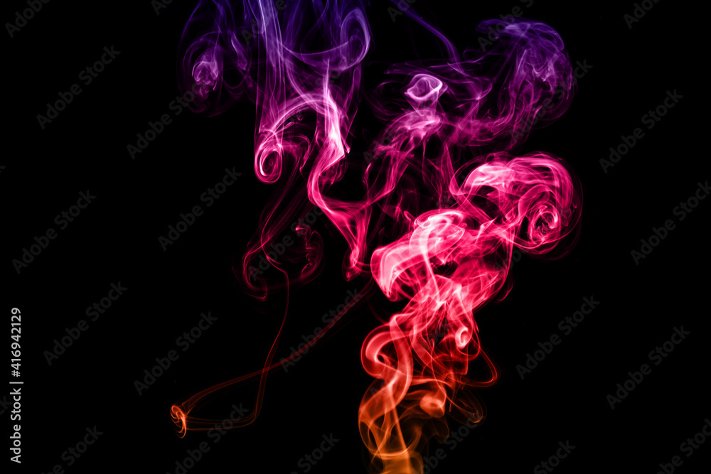 Abstract color smoke isolated on black background, with copy space Abstract color smoke isolated on black background, with copy space