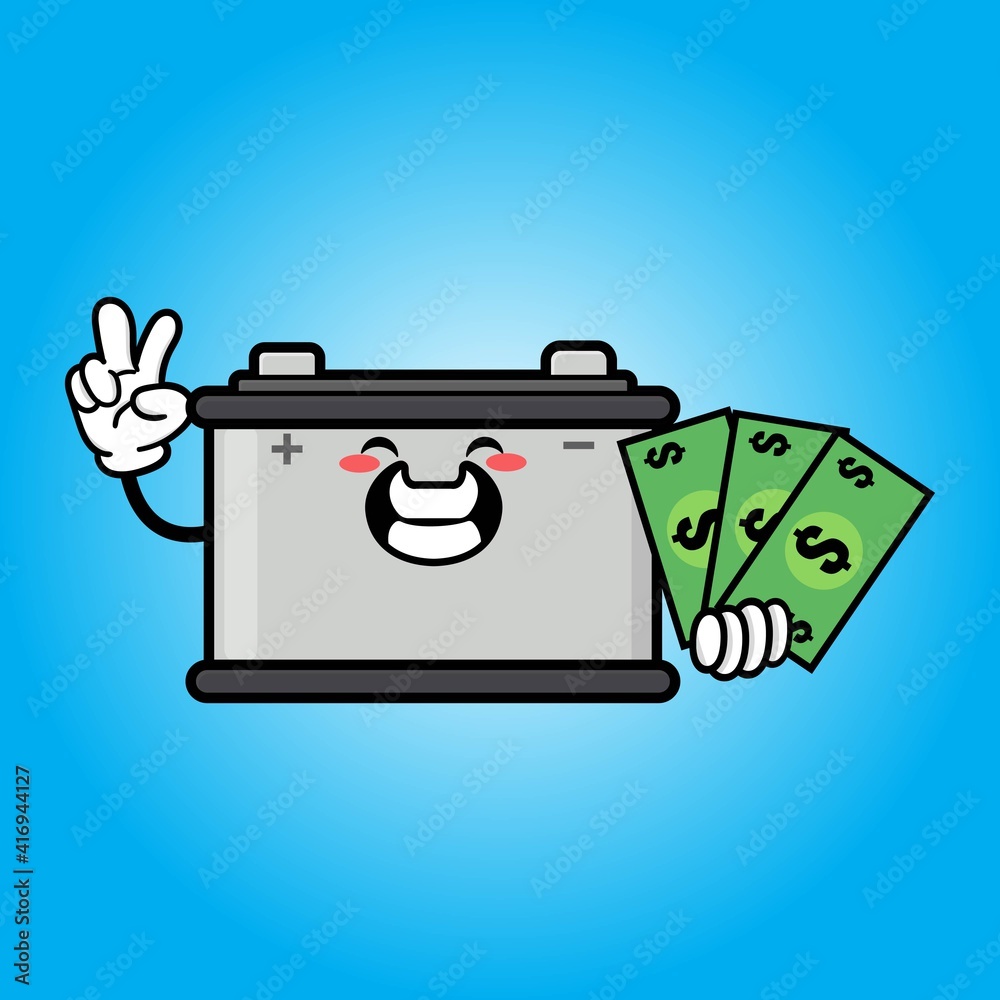 cute accu cartoon mascot character funny expression
