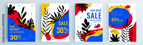 Modern abstract covers set, minimal covers design. Colorful geometric background, vector illustration.