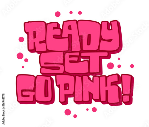 Give cancer the boot - modern hand lettering phrase. Breast cancer awareness month symbol.