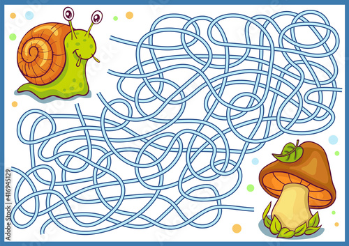 Maze for kids. Kids game. Children worksheet with cute cartoon frog. Activity page. Educational riddle. Vector illustration.