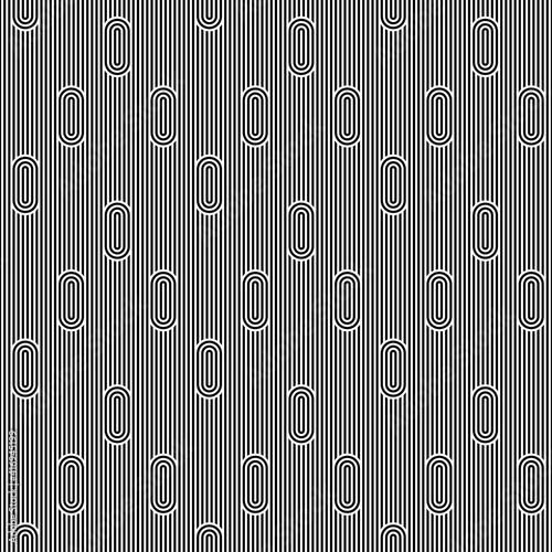 Seamless geometric striped pattern. Monochrome striped loopy ribbon, with maze elements. Geometric graphic texture. Endless striped monochrome background with winding elements. Vector