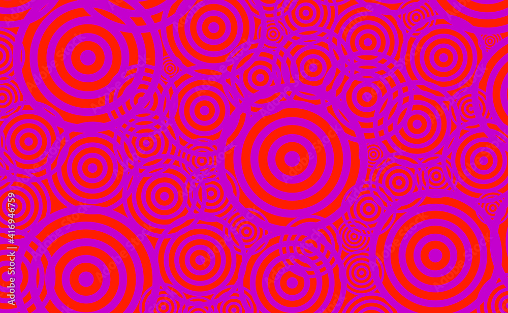 Seamless pattern of purple circles on red background
