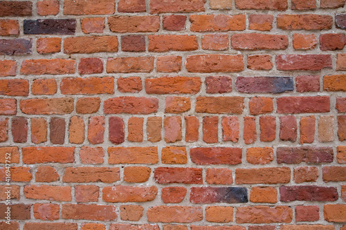Brick wall in close up - background