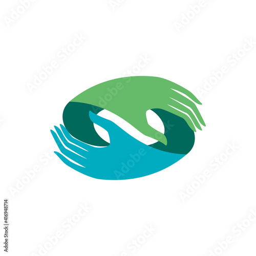 sign language interpreter logo. vector illustration