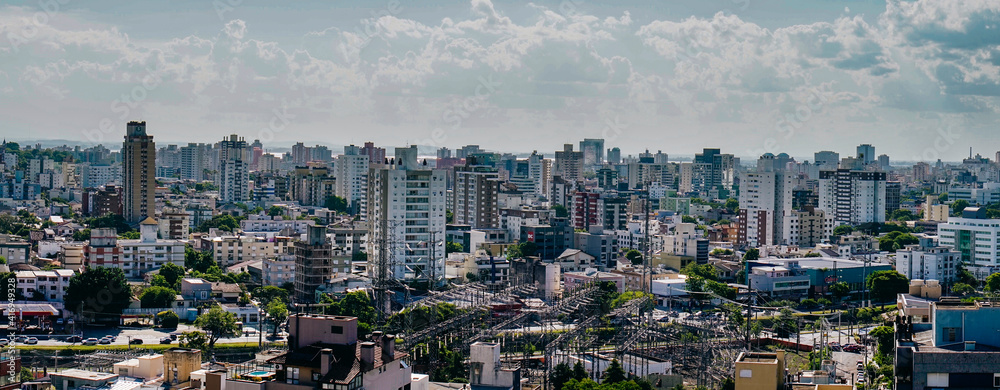 Porto Alegre city with a panoramic view in the background
