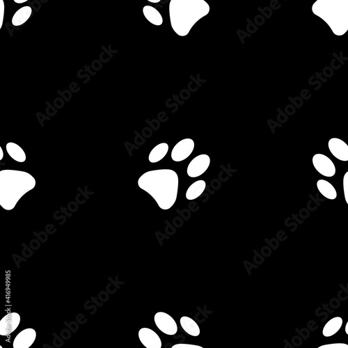 Seamless animal pattern of paw footprint