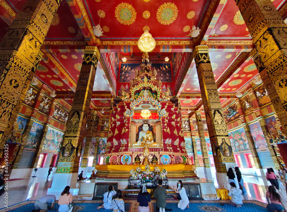 Buddhist Temple interior of Thailand
