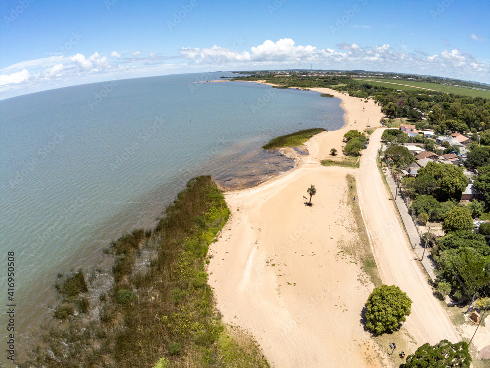 Aerial view of a Beach in Lagoa do Patos lake