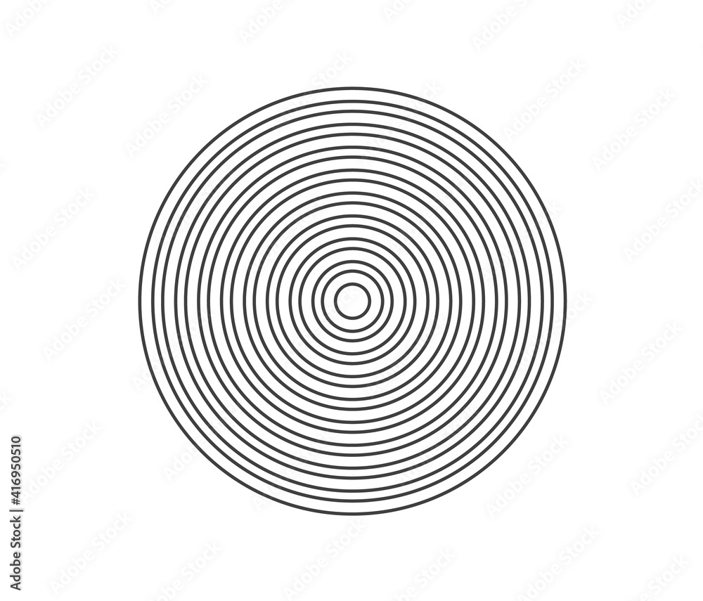 Concentric circle element. Black and white color ring. Abstract vector illustration for sound wave, Monochrome graphic. Concentric circle element. Black and white color ring. Abstract vector illustration for sound wave, Monochrome graphic.