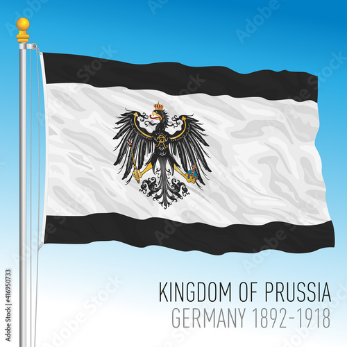 Kingdom of Prussia historical flag, 1892 - 1918, Germany, europe, vector illustration
