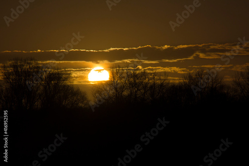 sunset over the river