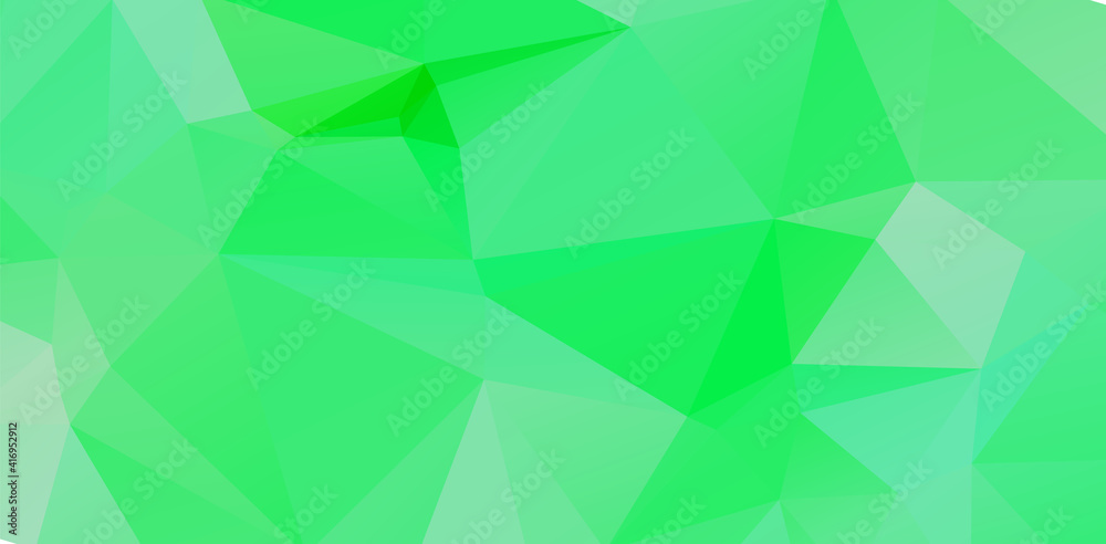 Green vivid geometric abstract bright green blurred mosaic wallpaper with triangle shapes for banner