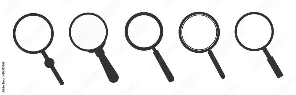 Set of magnifying glass icons. Magnifier sign loop set. Search icon Concept for finding people to work. Set of magnifying glass icons. Magnifier sign loop set. Search icon Concept for finding people to work.