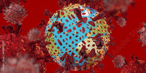 planet earth and virus cell...