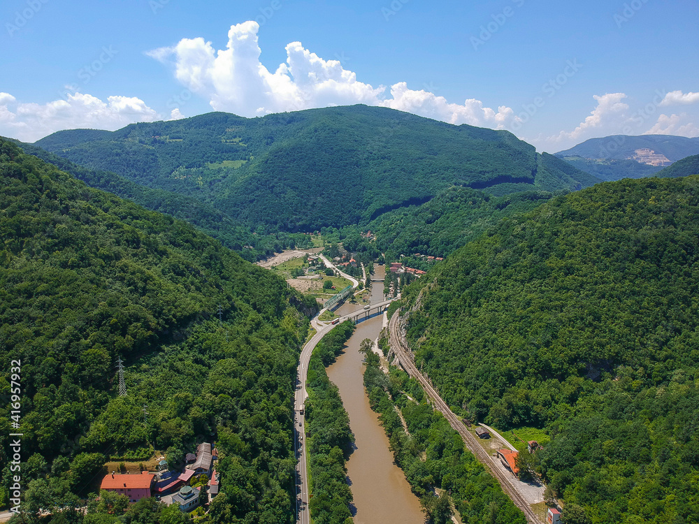 The panorama of Ovcar-Kablar gorge in Serbia