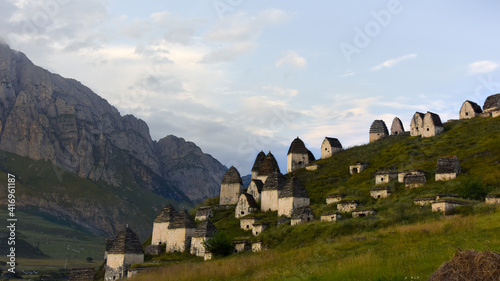 City of the Dead at the end of the 1st millennium AD in the depths of the Dargav Gorge. Republic of North Ossetia - Alania photo