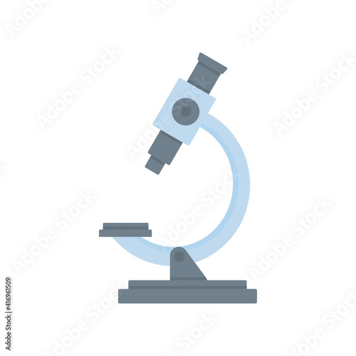 Mickroskope, icon isolated on white background.  Equipment for scientists, school, labotory. Cartoon flat design. Vector illustration.