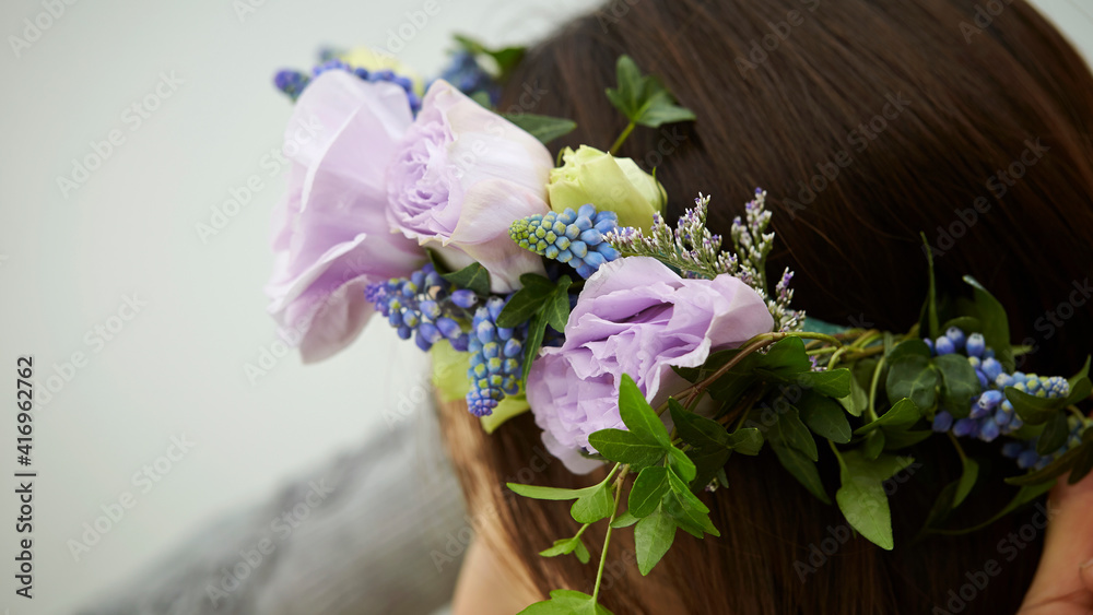 Naklejka premium Headband ornament made of flowers