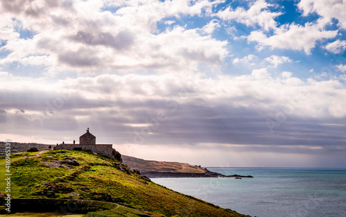 St Nicholas Chapel on the headland of St Ives  in Cornwall  England.