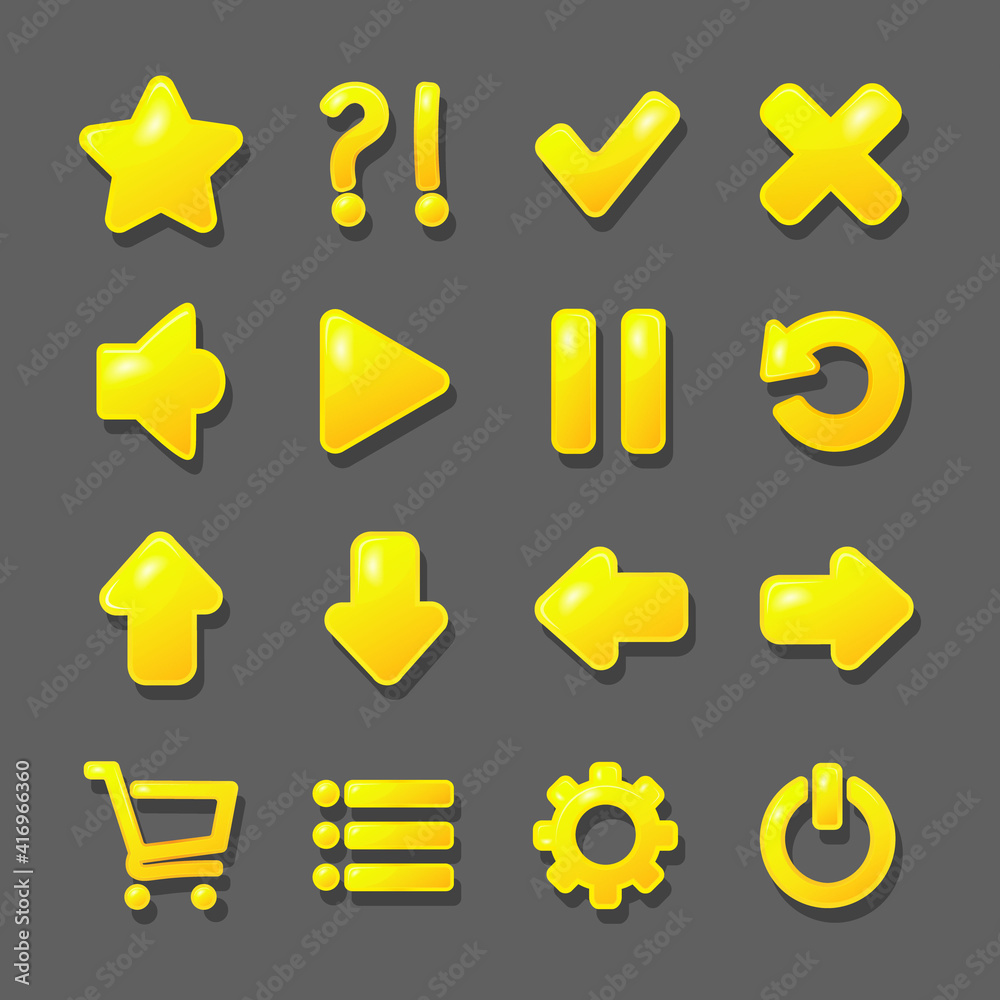 Gold icons for game design. Gold icons for game design.