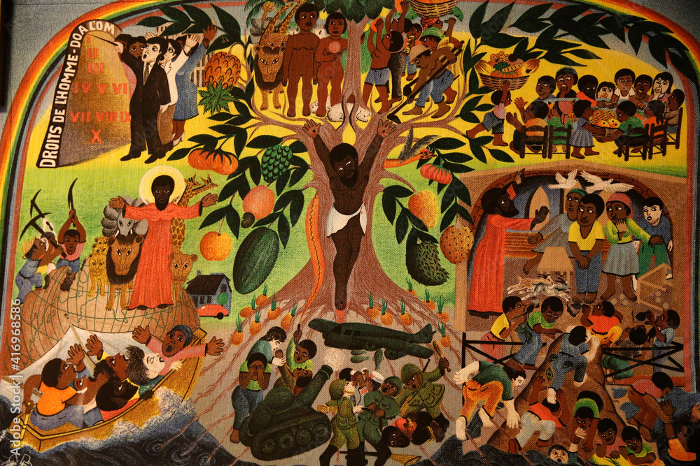 Haitian christian painting. The tree of life. 22.03.2018