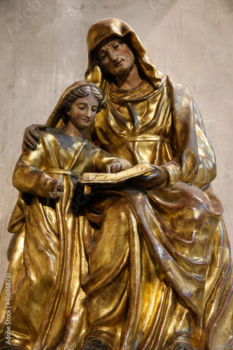 Saint Cannat Les Precheurs church, Marseille. The Virgin mary with her mother St Ann. France. 22.03.2018