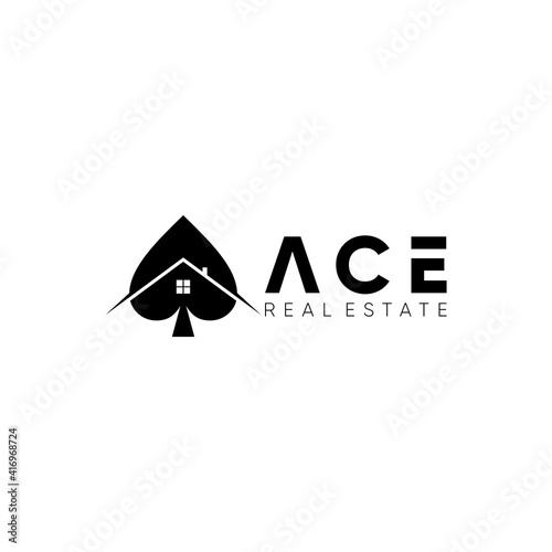 Ace Real Estate Logo Design Vector