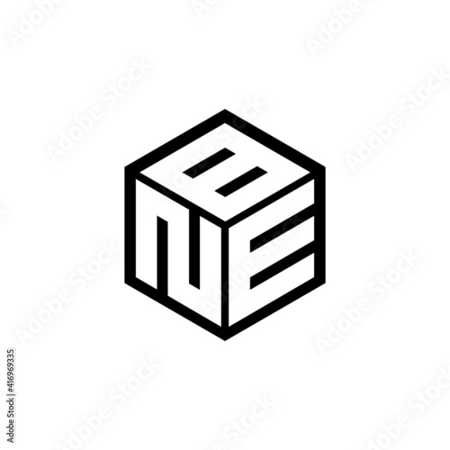 NEB letter logo design with white background in illustrator, cube logo, vector logo, modern alphabet font overlap style. calligraphy designs for logo, Poster, Invitation, etc.
