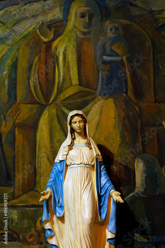 Virgin Mary statue in Notre Dame du Liban church, Paris, France. 15.01.2018