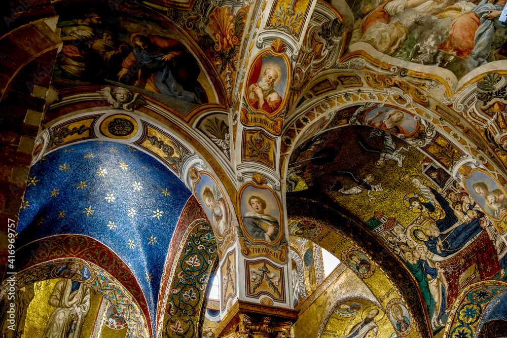 Santa Maria dell'Ammiraglio church, known as La Martorana, Palermo, Sicily, Italy. 31.07.2018