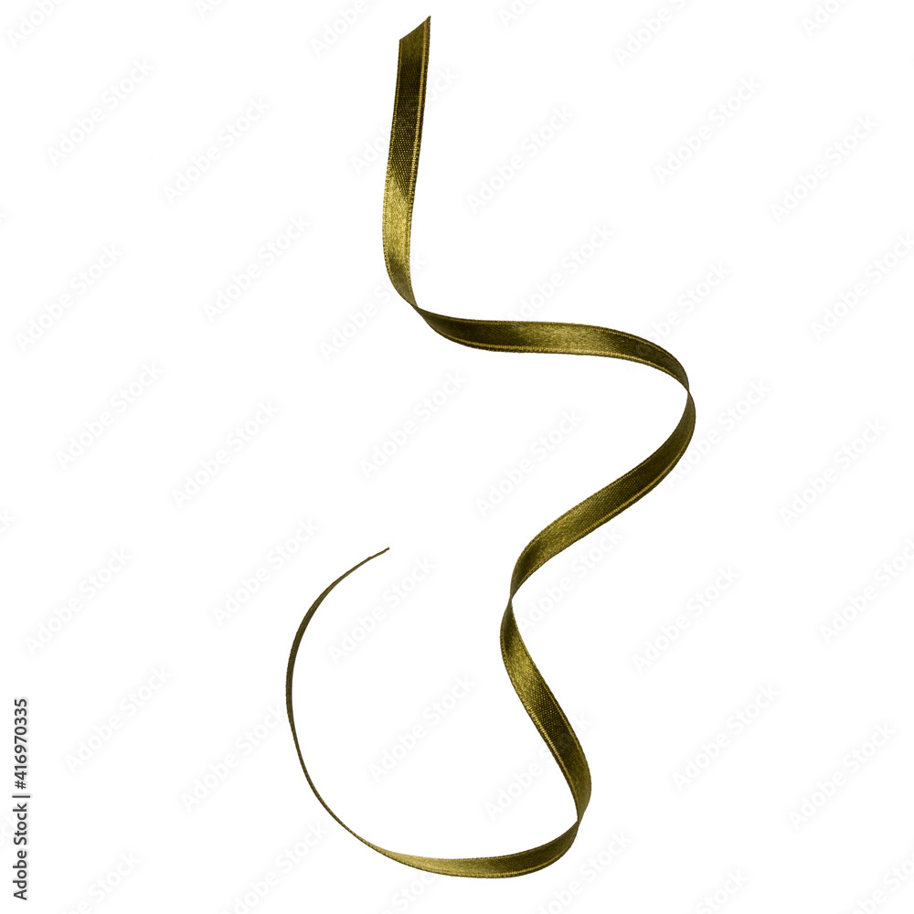 Shiny satin ribbon in green color isolated on white background .Ribbon image for decoration design. Shiny satin ribbon in green color isolated on white background .Ribbon image for decoration design.
