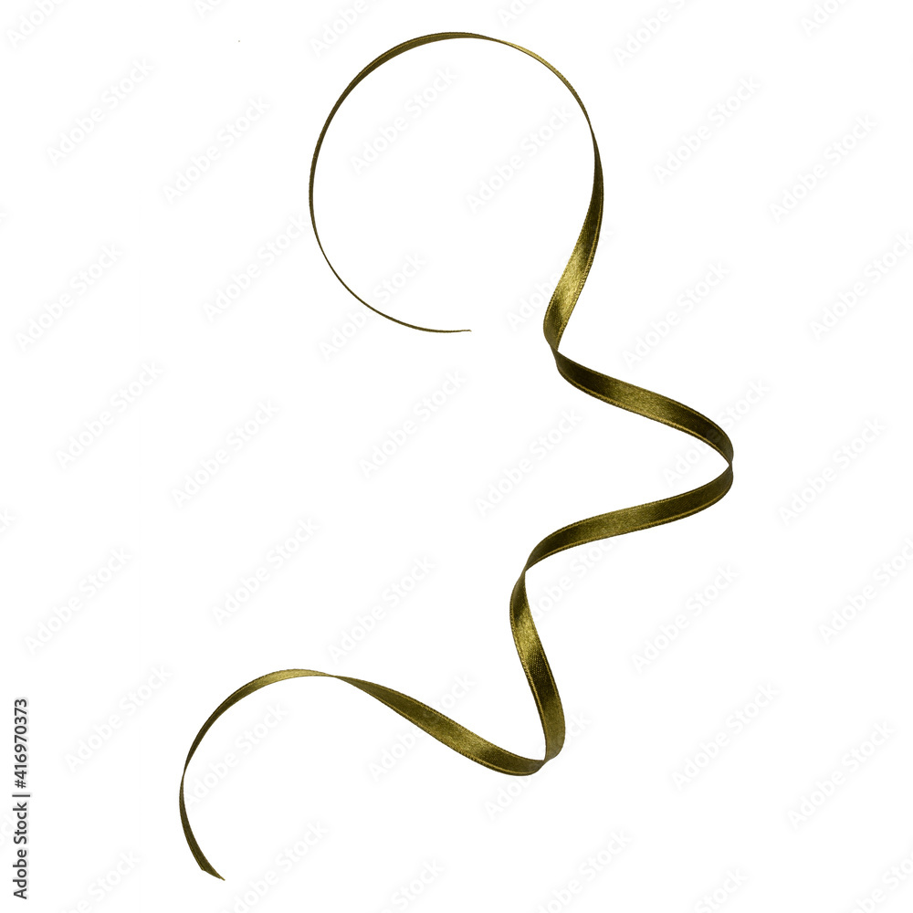 Shiny satin ribbon in green color isolated on white background .Ribbon image for decoration design. Shiny satin ribbon in green color isolated on white background .Ribbon image for decoration design.