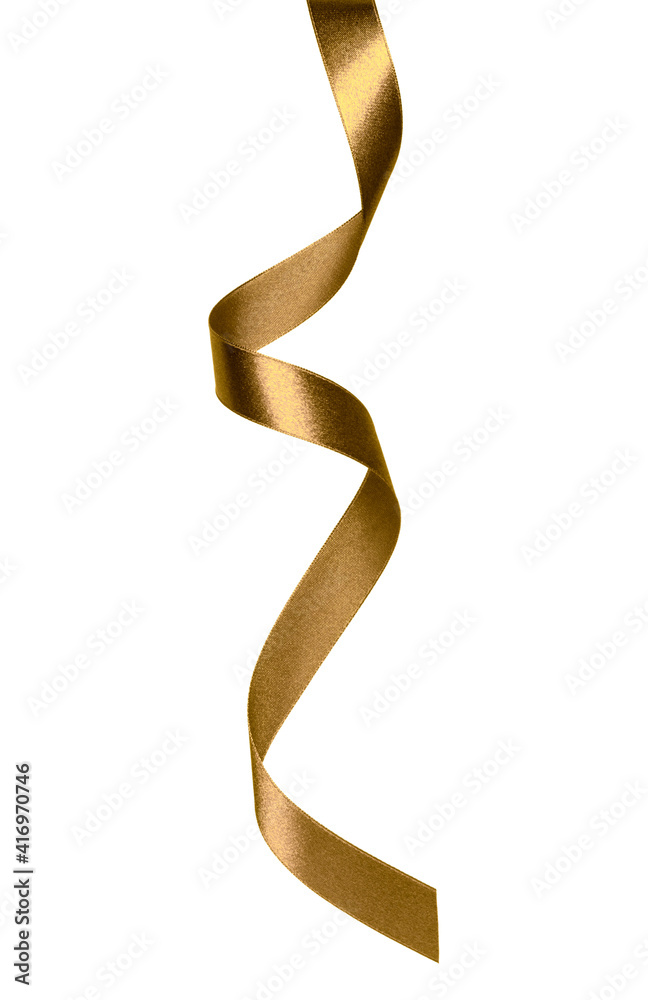 Shiny satin ribbon in brown color isolated on white background close up .Ribbon image for decoration design. Shiny satin ribbon in brown color isolated on white background close up .Ribbon image for decoration design.