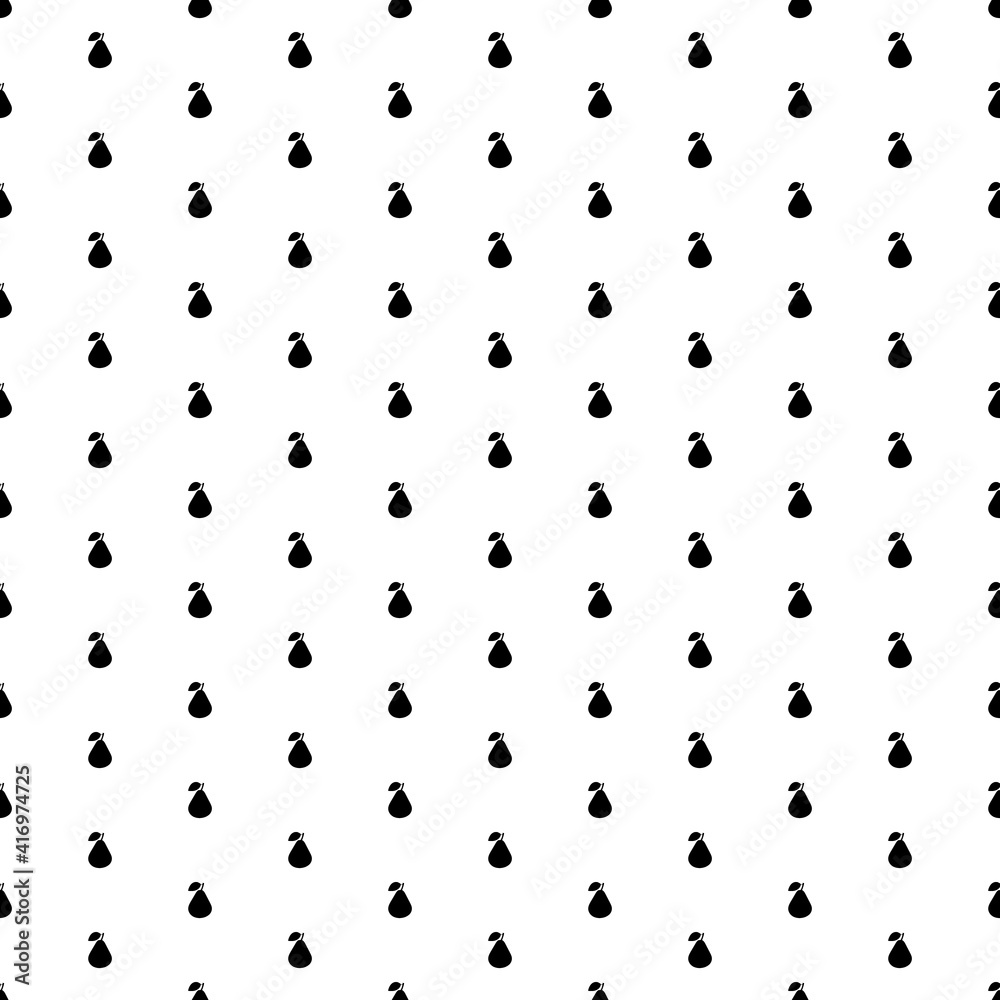 Square seamless background pattern from geometric shapes. The pattern is evenly filled with black pear symbols. Vector illustration on white background Square seamless background pattern from geometric shapes. The pattern is evenly filled with black pear symbols. Vector illustration on white background