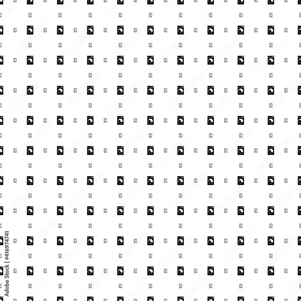 Square seamless background pattern from geometric shapes are different sizes and opacity. The pattern is evenly filled with black washer symbols. Vector illustration on white background Square seamless background pattern from geometric shapes are different sizes and opacity. The pattern is evenly filled with black washer symbols. Vector illustration on white background