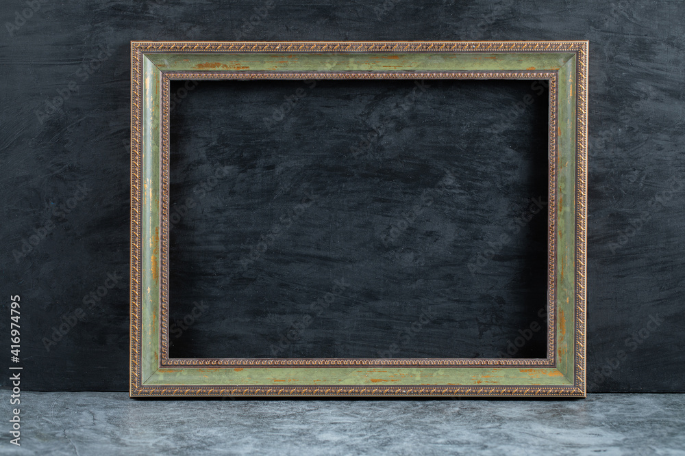 Metallic frame isolated on matte background Metallic frame isolated on matte background