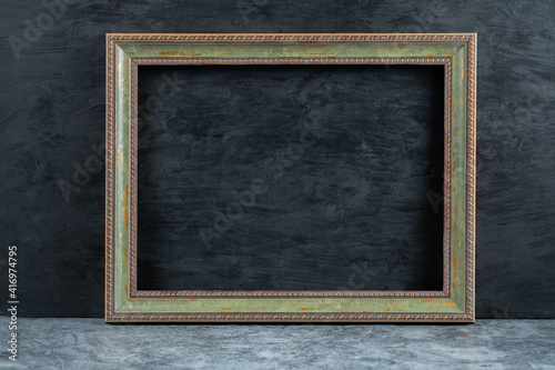 Metallic frame isolated on matte background