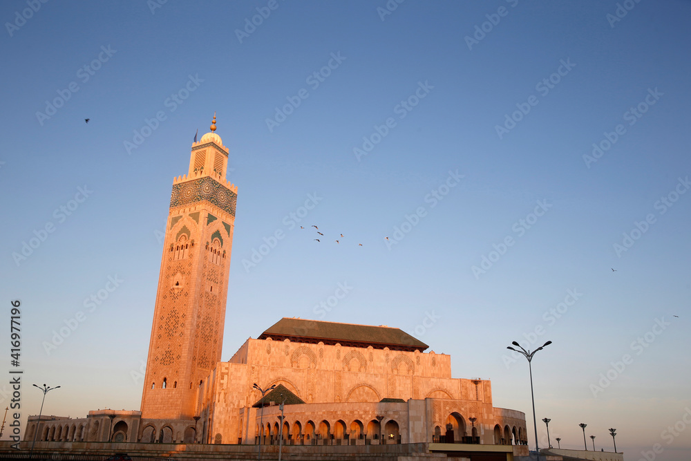 Obraz premium Hassan II mosque, Casablanca, Morocco. 17.10.2019