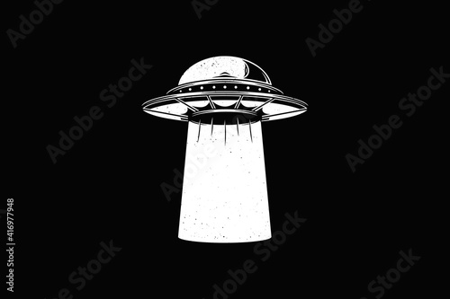 Flying Saucer Negative Space Illustration