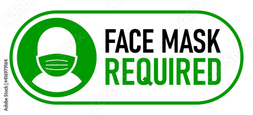 Face Mask Required On Off Slider Style Warning Icon. Vector Image.