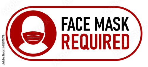 Face Mask Required On Off Slider Style Warning Icon. Vector Image.