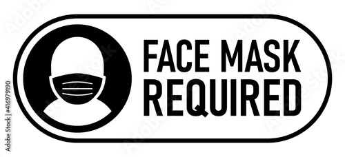 Face Mask Required On Off Slider Style Warning Icon. Vector Image.