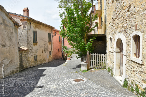 Fototapeta Naklejka Na Ścianę i Meble -  A narrow street in Macchiagodena, an old town in the Molise region, Italy.