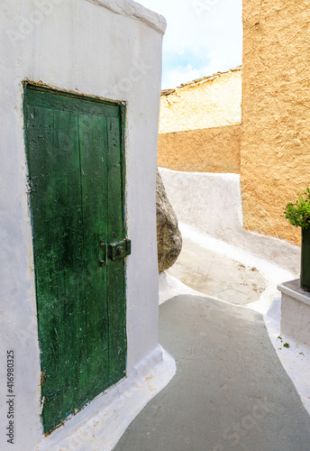 Narrow street in Anafiotika, Plaka district, Athens, Greece