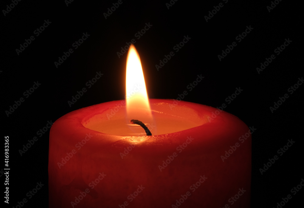Red paraffin thick candle